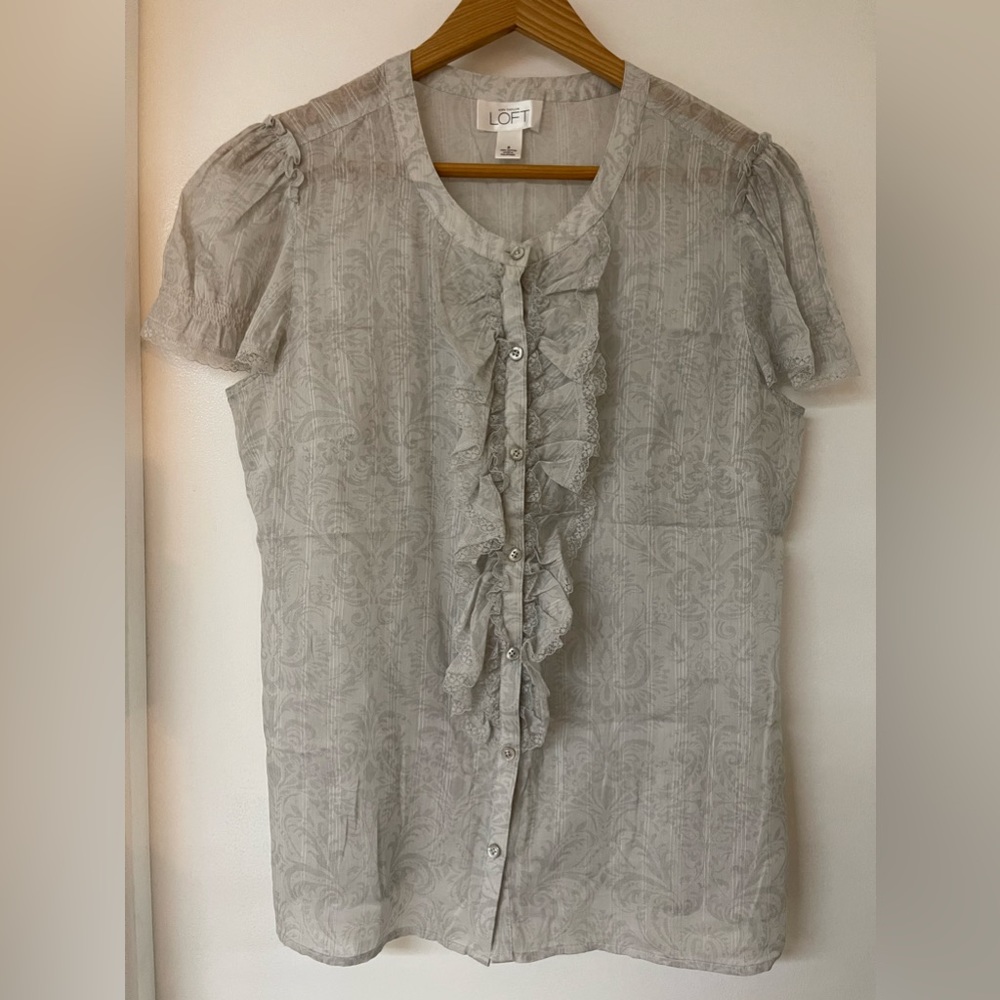 Ann Taylor Loft ruffle and lace blouse